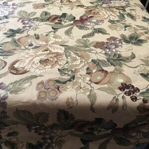 Richloom Fabric 1995 Cabbage Roses Grapes Leaves Brown Tones Upholstery  3.25 Yd